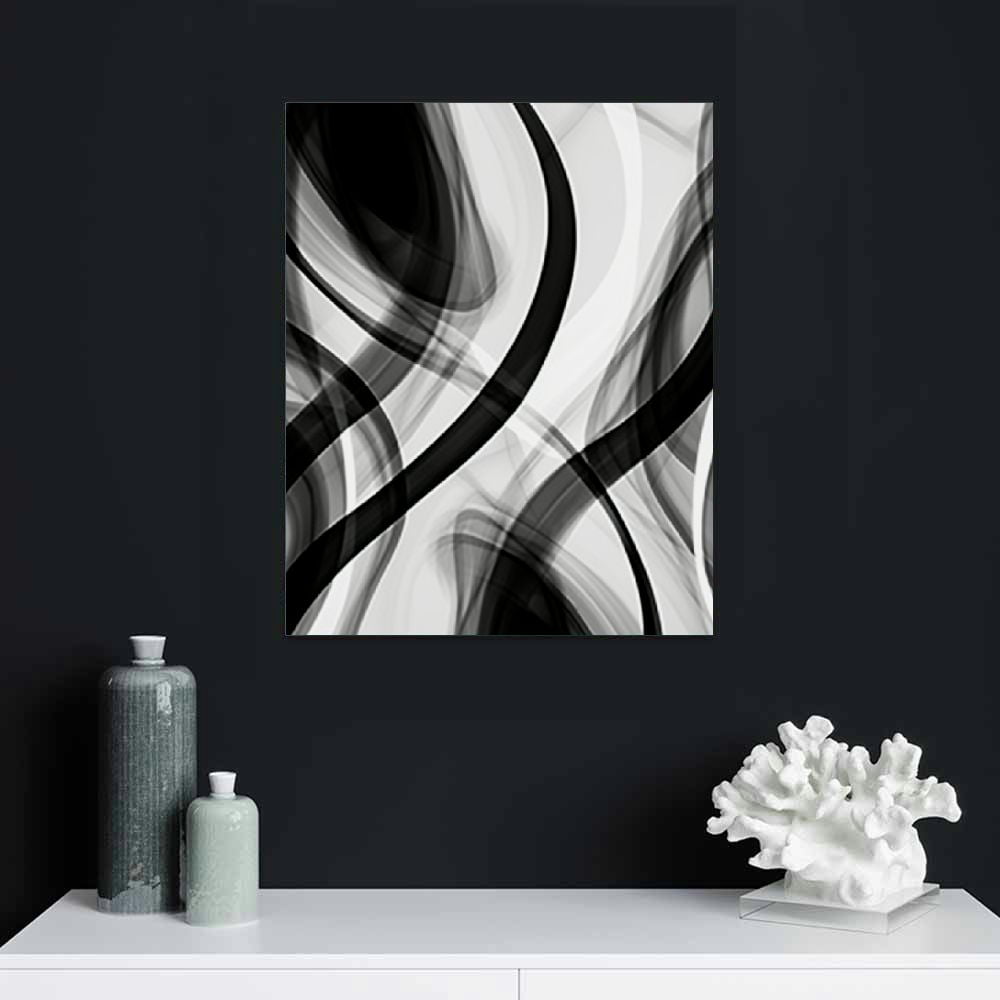 Abstract Line Canvas Print in Black, White and Grey, 16 by 20 Inches - Image 4