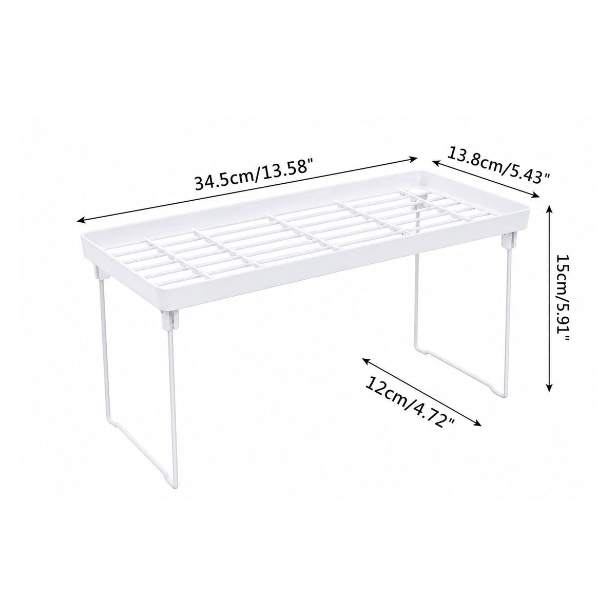 Stackable Shelf Riser for Cabinets, Folding Plastic Rack in Three Widths - Image 4