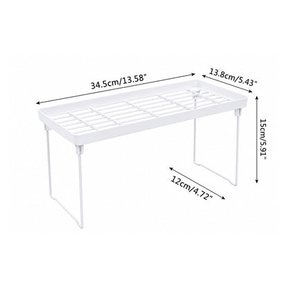 Stackable Shelf Riser for Cabinets, Folding Plastic Rack in Three Widths - Image 4