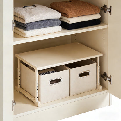 Extendable Closet Shelf in White Steel, Adjusts 15.7 to 25.6 Inches Wide - Image 6