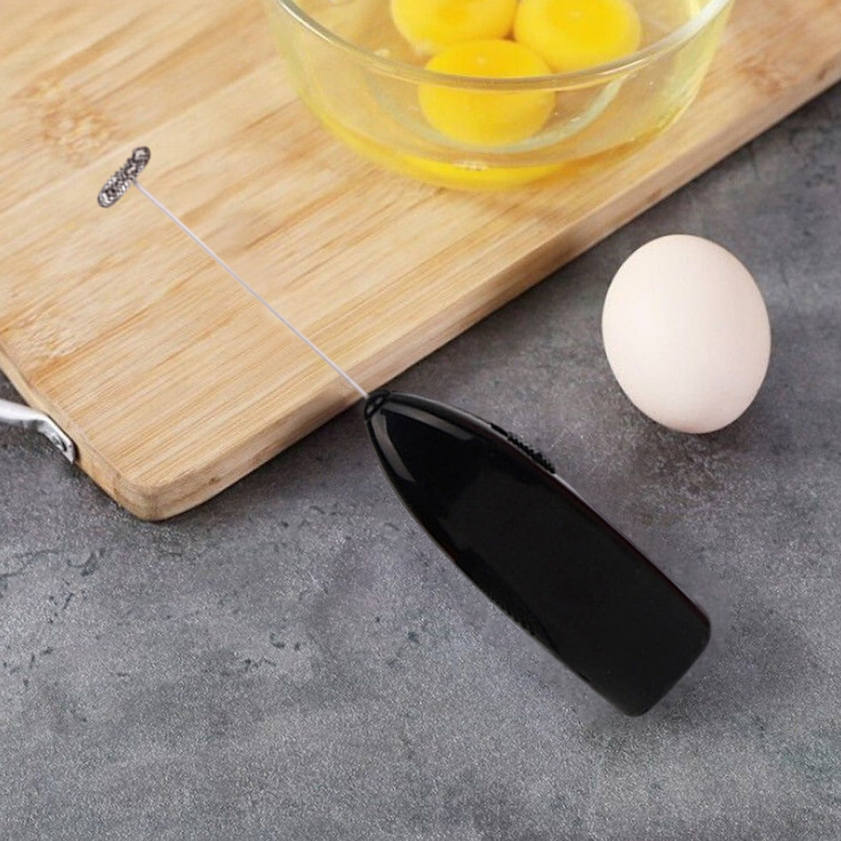 Handheld Electric Milk Frother and Drink Mixer in Matte Black - Image 2