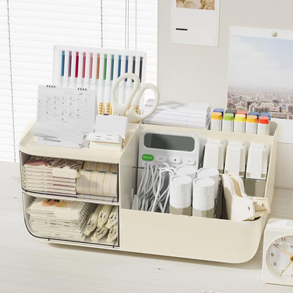 Two Drawer Desktop Organizer with a Clear Lid, 10.8 Inches Wide - Image 4