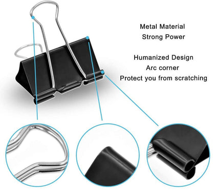 Oversized Binder Clips in Tempered Steel, Ten Clips at 2 Inches Wide - Image 5